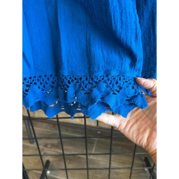 NWT - Manta Del Lago Womens Capri Sz 3X Blue Crochet Hem Casual - Picture 3 of 5